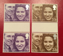 GB Mi. 637 - 638, SG  941 - 942 Hochzeit Von Prinzessin Anne 1973 Gutter Pair ** - Ohne Zuordnung