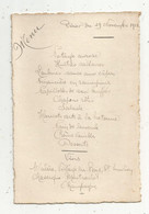 Menu , 19 Novembre 1918 , Frais Fr 1.85 € - Menus