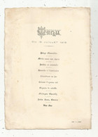 Menu , 16 Juillet1919  , Frais Fr 1.95 € - Menus