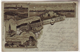 58960 Mondscheinkarte Gruß Aus Cüstrin Freiburger Bahnhof, Post 1898 - Non Classés
