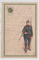 59413 Militär Ak Mit Sachsen Wappen Und Sächsischem Soldat 1899 - Non Classés