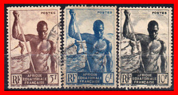 AFRICA ECUATORIAL  ( FRANCIA COLONIAS )  AÑO 1947 MOTIVOS LOCALES - Poste Aérienne