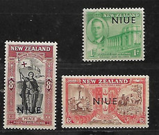 NIUE 1945 PEACE TRIO MNH - Niue