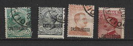 94945) ITALIA-CASTELROSSO-Serie Ordinaria Con Soprastampa Orizzontale - Serie Ordinaria - 11 Luglio 1922- 4 VALORI-USATI - Castelrosso