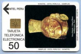 PERU : EC-1 50u Entel Vaso Retrato Gold MINT - Pérou