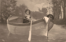 Carte Photo * Surréalisme * Photo Montagne * Enfant Dans Bateau Ou Barque SALVE * Photographe - Fotografia