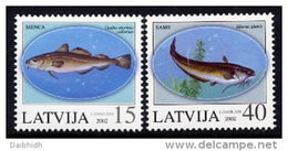 LATVIA 2002  Fish  Set Of 2 MNH / **.  Michel 574-75 - Lettonia