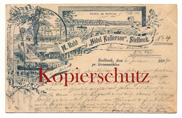 Sielbeck 1897, M. Raht "Hotel Kellersee", Kr. Eutin, Vorläufer-Karte - Eutin