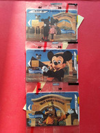 F1208B + 1209B + 1210B WALT DISNEY STUDIO MINNIE MICKEY DINGO 50U SO6 04/02 NSB Blister Neuve MINT (BD0220 - 2002