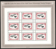 United States 1998 / Trans-Mississippi / Western Cattle In Storm, Cows / MNH Sheet  Mi BL 44 - Farm