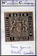 Allemagne - Bade (1861) - 1  K.  Neuf Sg - No Gum - Neufs