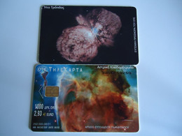 GREECE  USED  CARDS  PLANET  SPACE - Espacio