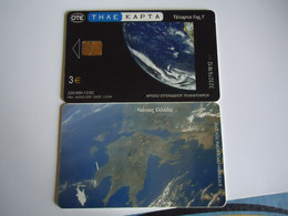 GREECE  USED  CARDS  PLANET  SPACE - Ruimtevaart