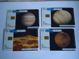 GREECE  USED 4 CARDS  PLANET  SPACE 2 SCAN - Espace