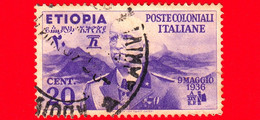 ITALIA - Usato - 1936 - Colonie - Etiopia - Effigie Di Vittorio Emanuele III - 20 C. - Ethiopië