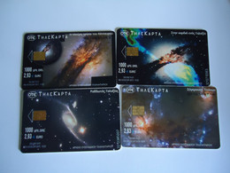 GREECE  USED 4 CARDS  PLANET  SPACE 2 SCAN - Raumfahrt