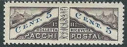 1928 SAN MARINO PACCHI POSTALI 5 CENT MH * - RD54-9 - Spoorwegzegels