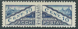 1928 SAN MARINO PACCHI POSTALI 10 CENT MH * - RD54-9 - Spoorwegzegels