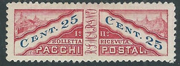 1928 SAN MARINO PACCHI POSTALI 25 CENT MH * - RD54-9 - Paquetes Postales