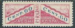 1928 SAN MARINO PACCHI POSTALI 60 CENT MH * - RD54-9 - Parcel Post Stamps