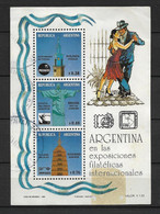 Argentina 1993 , Dance Tango , Philatelic Exhibition , Souvenir Sheet , Used - Usados