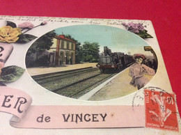 ♥️ VINCEY. UN Baiser Gare.  Année 1911 - Vincey