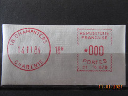 Vignette D'affranchissement Du Bureau De Champniers 1984 Avec Gomme D'origine - 1969 Montgeron – Wit Papier – Frama/Satas