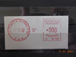 Vignette D'affranchissement Du Bureau De Perros Guirec Ppal 1982 Gomme D'origine - 1969 Montgeron – Weißes Papier – Frama/Satas