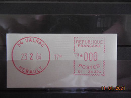Vignette D'affranchissement Du Bureau De Valras 1984 Gomme D'origine - 1969 Montgeron – Papier Blanc – Frama/Satas