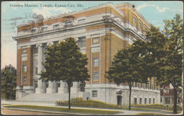 Ivanhoe Masonic Temple, Kansas City, Missouri, 1942 - Hall Bros Postcard - Kansas City – Missouri