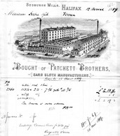 Sedburgh Mills Patchett Brothers Card Cloth Manufacturers  1889 - Royaume-Uni