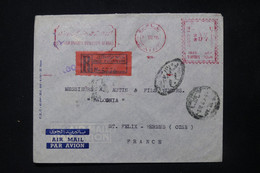EGYPTE - Enveloppe Commerciale En Recommandé Du Caire Pour La France En 1956, Affranchissement Mécanique - L 84737 - Cartas