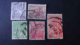 India - 1949 - Mi:IN 191-3,195,196 Yt:IN 7-9,11,12 Used - Look Scan - Gebraucht