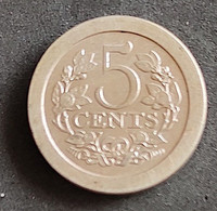 Coin Netherlands Moeda Holanda 1907 5 Centavos 1 - Andere & Zonder Classificatie