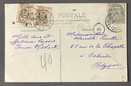 France N°111 Sur CPA Pour La Belgique, Taxe Belge - (B463) - 1877-1920: Semi-Moderne