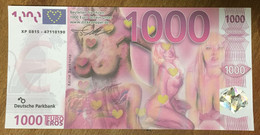 BILLET EURO ÉROTIQUE FEMME ROSE BILLET 1000 EURO SCHEIN PAPER MONEY BANKNOTE - Privatentwürfe