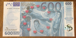BILLET EURO ÉROTIQUE HOMME BILLET 600 EURO SCHEIN PAPER MONEY BANKNOTE - Private Proofs / Unofficial
