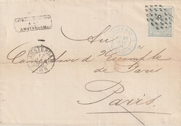 Cachet D'entrée PAYS BAS 2 / ERQUELINES 2  Sur Lettre D'Amsterdam 1880 - Entry Postmarks