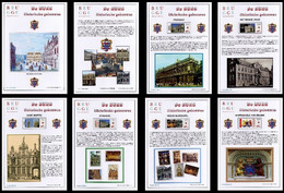 8 CS/HK Cartes Souvenir / Herdenkingskaarten  Bruges La Ville / Brugge De Stad+ 6 Timbres**/6 Zegels**dans / In Cristal - Briefe U. Dokumente