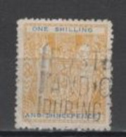 (SA0619) NEW ZEALAND, 1956 (Postal Fiscal Stamp, 1'3 Sh'P, Yellow And Blue). Colour Error. Mi # F 78 F. Used Stamp - Fiscaux-postaux