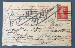 France, Carte-lettre 11.12.1914 - Mention Manuscrite "Evacué Hopital Gerarmer" - (B494) - Guerre De 1914-18