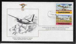 Thème Avions - Tanzanie - Enveloppe - Oblitération 1er Jour - TB - Airplanes