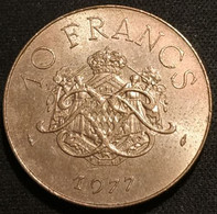 TRES RARE - MONACO - 10 FRANCS 1977 - Rainier III - KM 154 - ( 18 000 Ex. ) - 1960-2001 Neue Francs