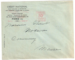 PARIS 2 Bis  Lettre CREDIT NATIONAL Ob 26 11 1926 Lettre Simple EMA Havas A0126 HAV11 30 C - Affrancature Meccaniche Rosse (EMA)