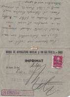 93084- KING MICHAEL STAMP ON CLOSED LETTER, LAWYER OFFICE HEADER, CENZORED SIBIU NR 20, 1943, ROMANIA - Lettres 2ème Guerre Mondiale