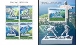 Guinea 2014, Football World Champion, 4val In BF +BF - 2014 – Brasile