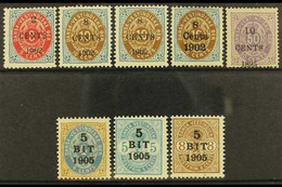 1902-05 SURCHARGES Mint Range With 2 CENTS 1902 On 3c Nhm, 8 CENTS On 10c Nhm, Another With White Spot On R's Foot (Faci - Danish West Indies