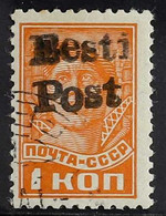 ELIVA 1941 1k Orange (people Working 1940) Of Russia, Opt'd "Eesti Post", Mi 1, Very Fine Used Expertized. For More Imag - Estonia