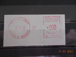 Vignette D'affranchissement Du Bureau De Avon AN.1  1983 Avec Gomme D'origine - 1969 Montgeron – Papier Blanc – Frama/Satas