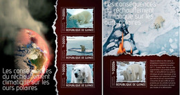 Guinea 2014, Global Warning, Polar Bear, 3val In BF +BF - Arctische Fauna